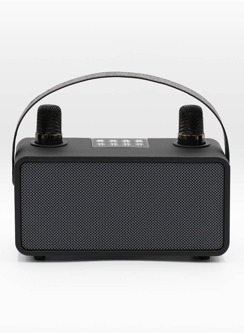 Magic Star Pulz Mini Karaoke WJ-A810 with 2 Wireless Microphones - Black - Image 1
